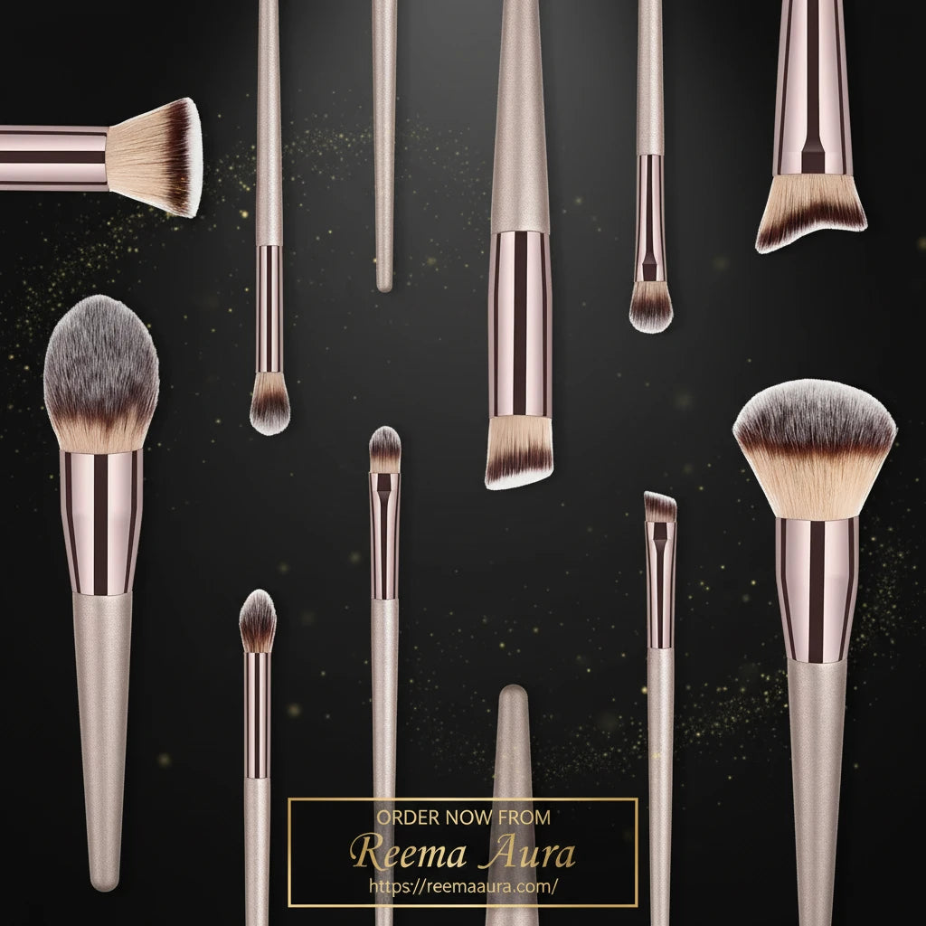 Champagne Makeup Brushes for Foundation Powder Blush Eyeshadow Concealer Lip Eye Make Up Brush Cosmetics Beauty Tools Косметика