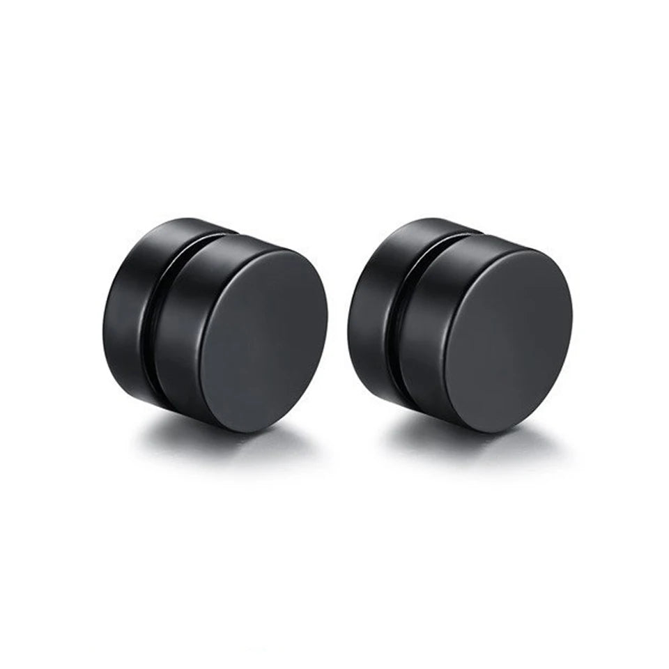 ZAKOL Crystal CZ Strong Magnetic Ear Stud Clip Earrings for Men Women Punk Round Zircon Magnet Earrings Non Piercing Jewelry