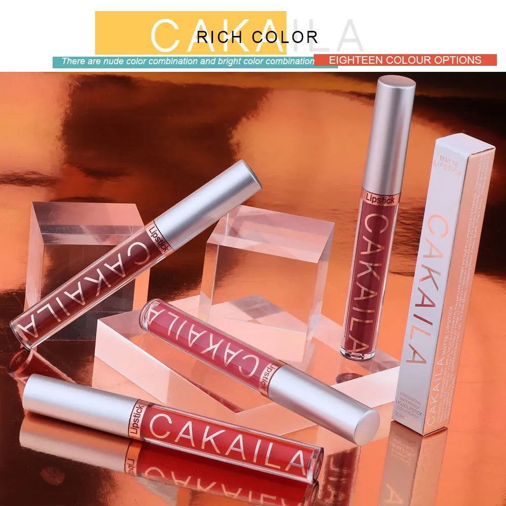 Sexy Long Lasting Velvet Matte Lip Gloss Liquid Lipstick Lip Makeup Women Beauty Red Nonstick Cup Waterproof Lip Gloss