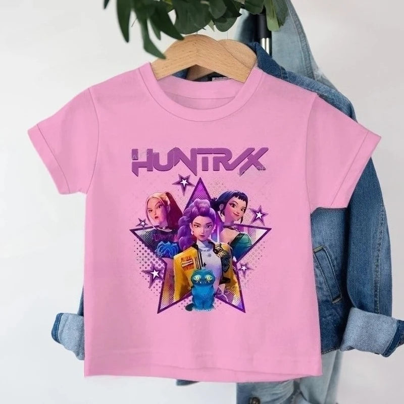 Kids Cartoon K-Pop Demon Hunters T-Shirt – Funny Summer Tee