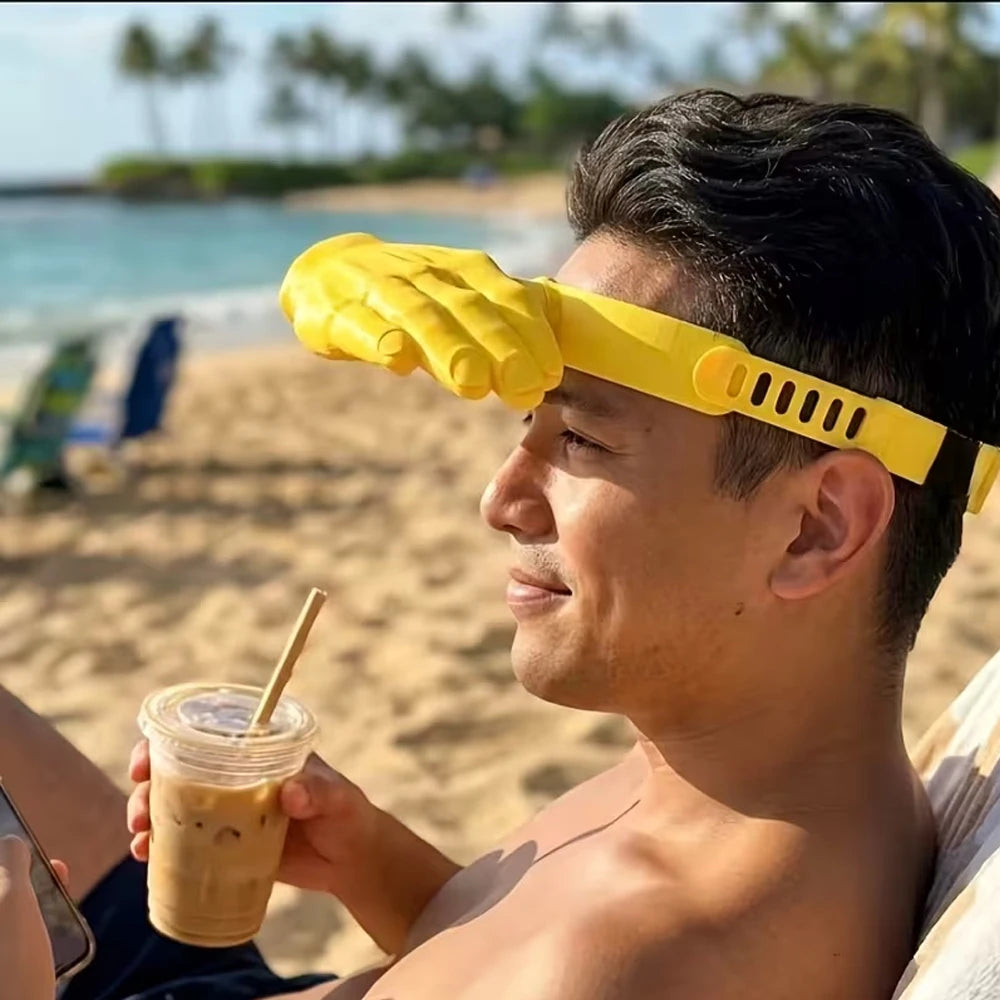 Hand Shaped Sun Hat with Full Face & Neck Coverage - قبعة شمسية بتصميم اليد مع تغطية كاملة للوجه والرقبة