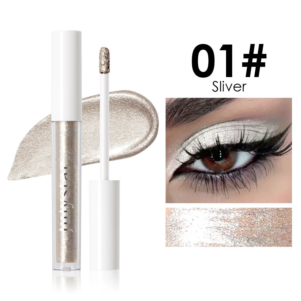 Waterproof Liquid Eyeshadow Metallic Gold Eye Shadow Stick Lasting Pearlescent 10 Colors Smoky Black Glitter Eye Highlighter Pen