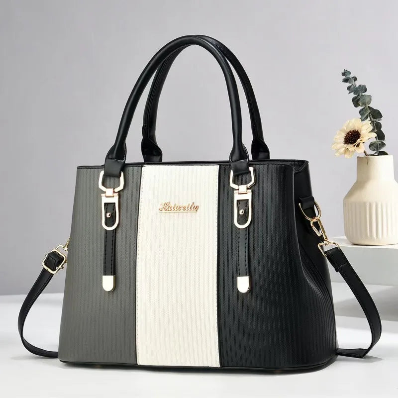 Fashion Splicing Leather Luxury Purses and Handbags Fashion Womens Crossbody Shoulder Bags for Women Trend Girl Tote Sac