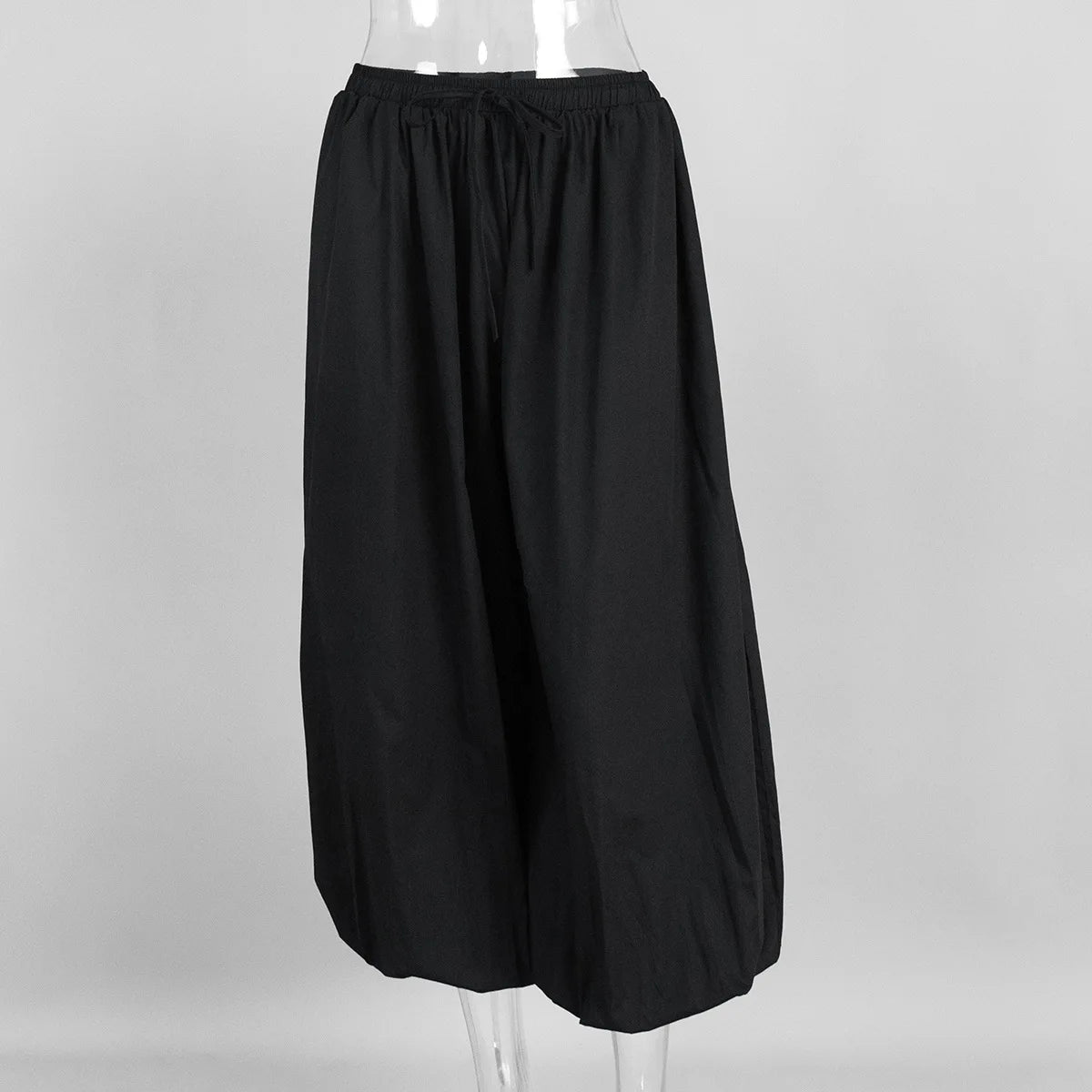 Y2k Fashion Pocket Bloomers Female Trousers Wide Leg Women Pants Pleated Loose High Waist Patchwork Bandage Streetwear