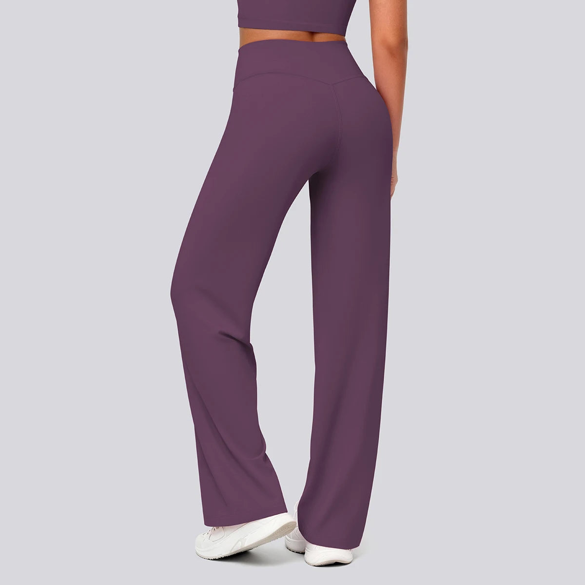Rooftrellen Women's Sports Pants Bell-bottoms High Waisted Gym Loose Wide Leg Pants Solid Color Thin Fitness Sports Female Pants