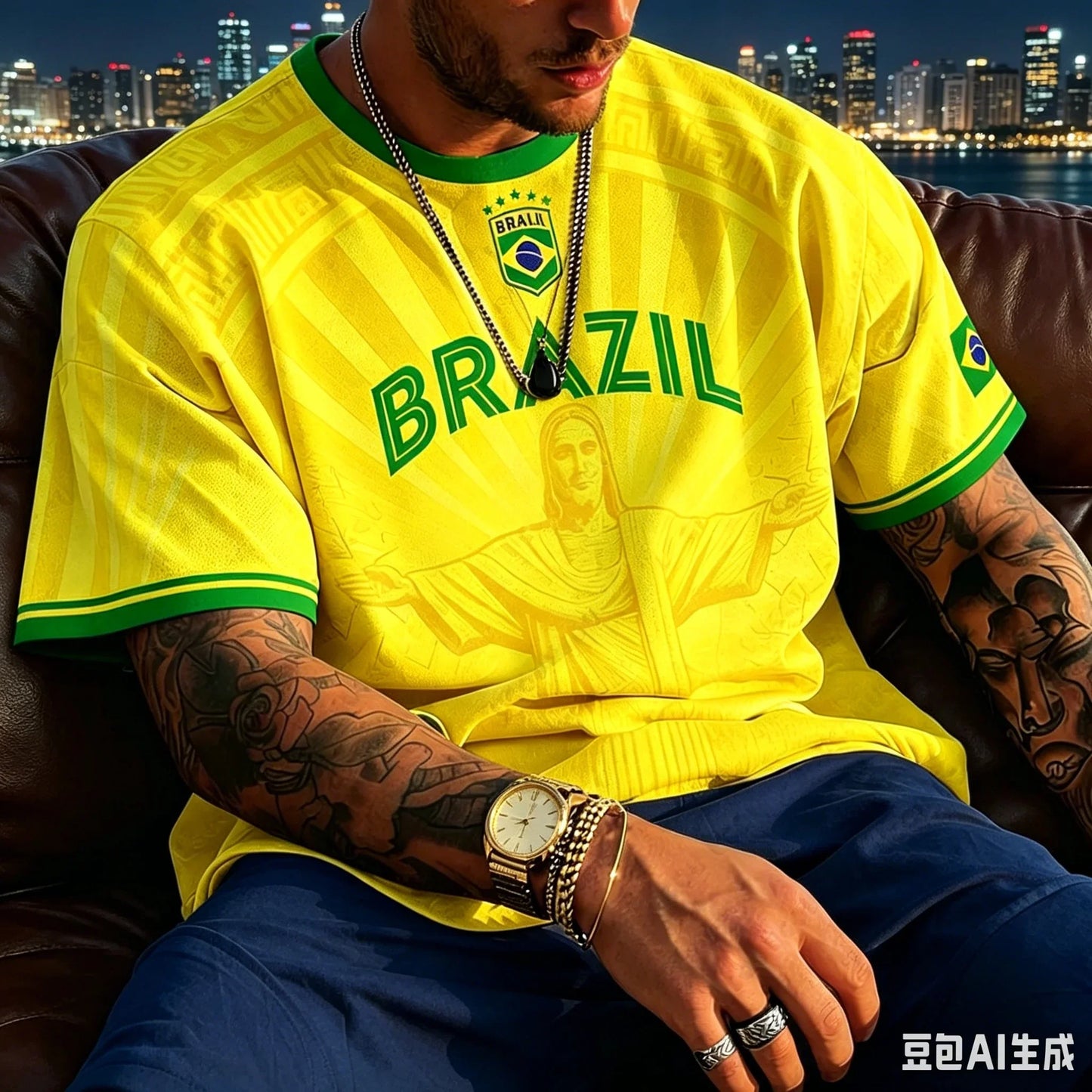 2026 Retro Soccer Jersey Men Yellow Green Quick Dry Football Shirt Breathable Athletic Sportswear Fan Set Plus Size  6XL
