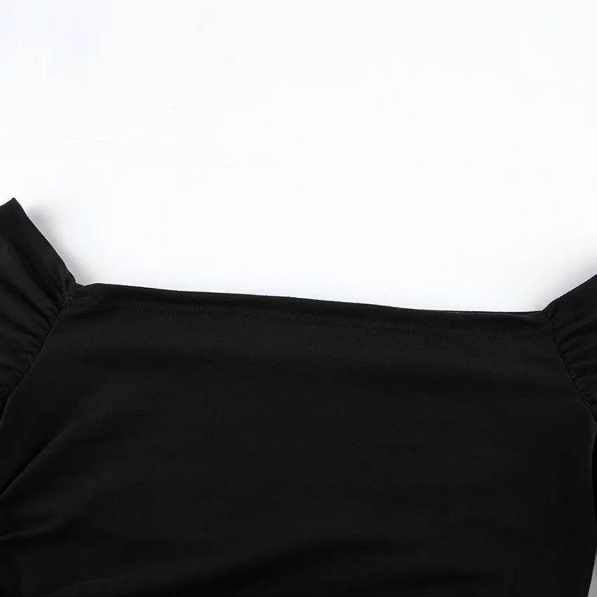 BKLD New 2026 Spring Elegant Black Dress Sexy Backless Slim Fit Long Sleeve Off The Shoulder Dress Party Clothes For Women