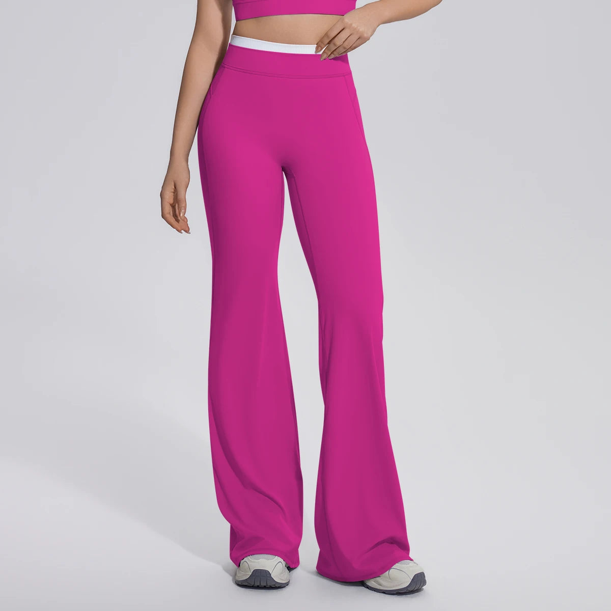 Rooftrellen Summer Woman Loose Breathable Yoga Wide Leg Pants Gym Running Quick Drying Yoga Pants High Stretch Bell-bottoms