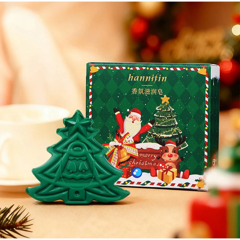 Christmas Tree Shaped Handmade Essential Oil Soap 30g Natural Avocado Extract Facial And Body Cleansing Bath Soap Christmas Gift