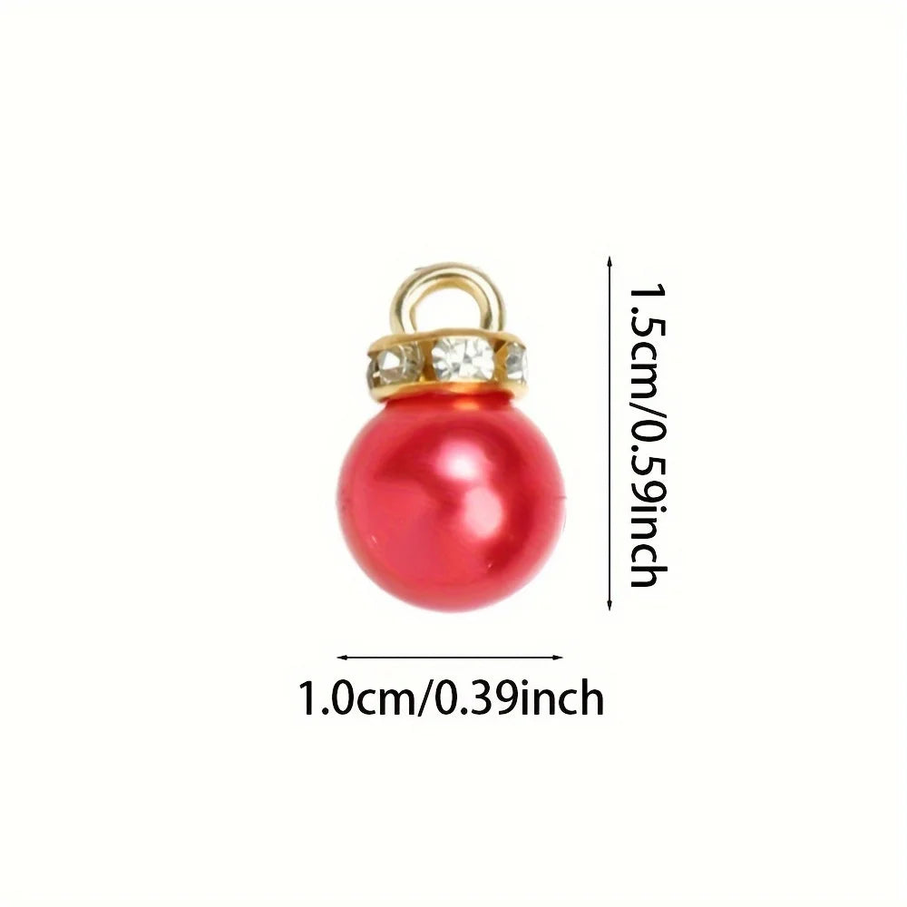 1/100pcs Imitation Pearl Pendants, Xmas Gift Accessotion Loose Beads, Craft Supplies for DIY Jewelry, Charms, and Decorations