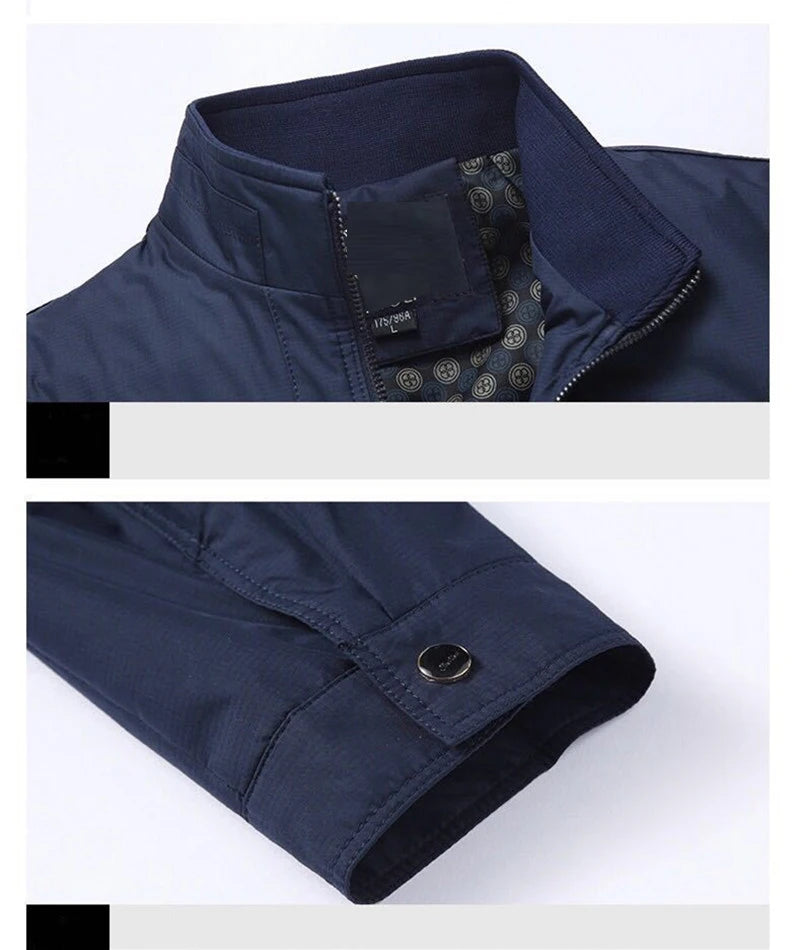 Men’s Business Casual Jacket – SFABL Zipper Outerwear for Spring & Autumn