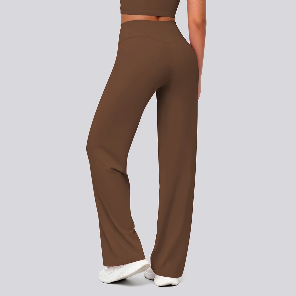 Rooftrellen Women's Sports Pants Bell-bottoms High Waisted Gym Loose Wide Leg Pants Solid Color Thin Fitness Sports Female Pants