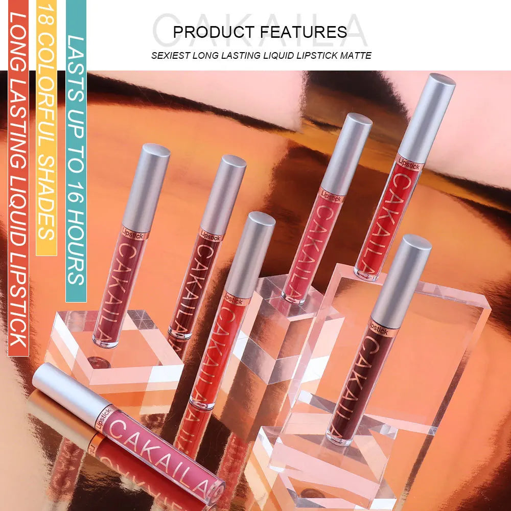 Sexy Long Lasting Velvet Matte Lip Gloss Liquid Lipstick Lip Makeup Women Beauty Red Nonstick Cup Waterproof Lip Gloss