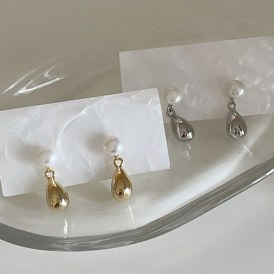 ZAKOL Fashion Elegant Teardrop Pear Imitation Pearl Drop Earrings Simple Versatile Jewelry Gift For Women