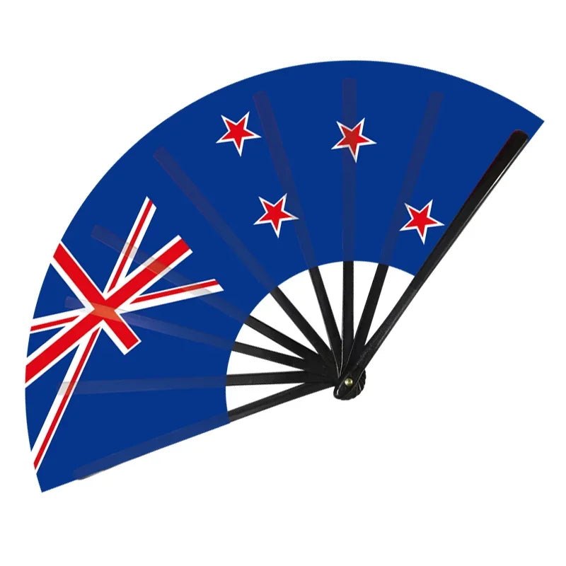 32 Country Flag Folding Hand Fan - مروحة يدوية قابلة للطي بأعلام 32 دولة
