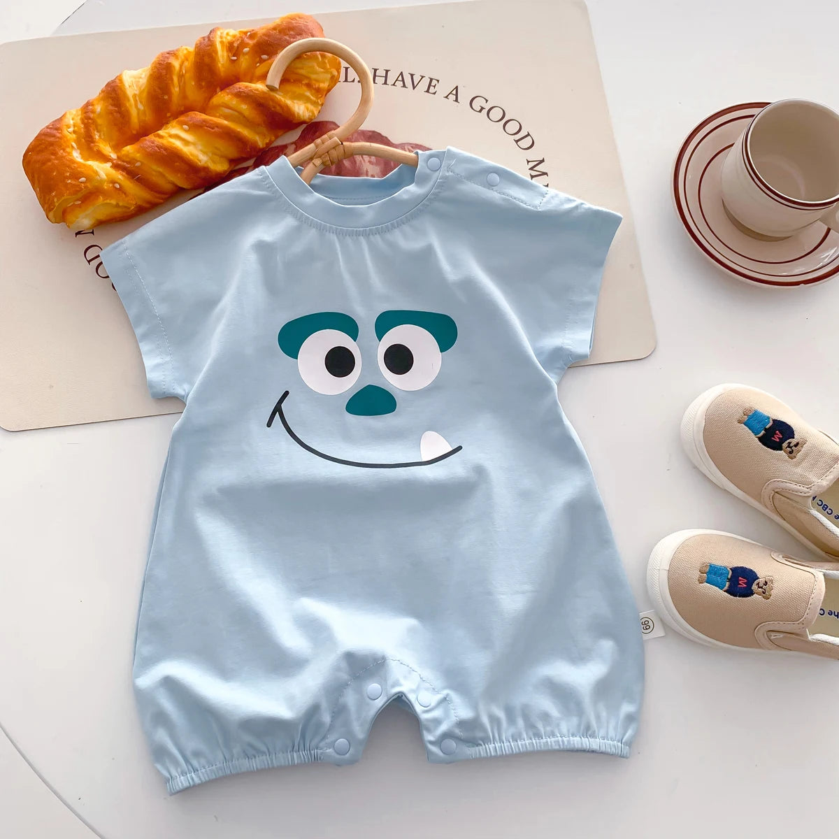Summer Baby Jumpsuit Cartoon Cute Loose Cotton Baby Bodysuit 0-24 Months