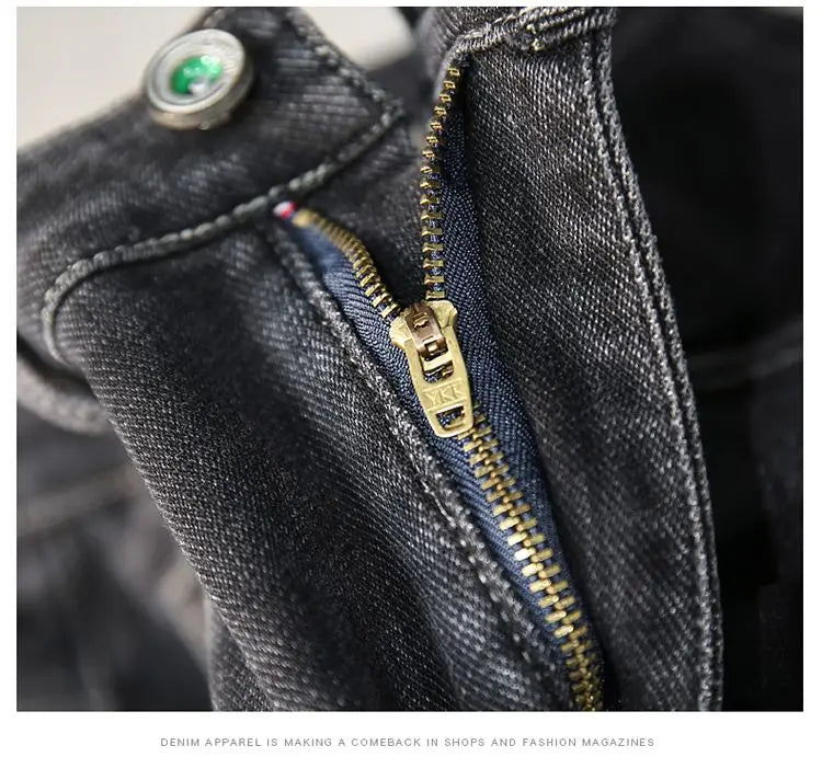 New Arrivals Men's Jeans High-end Brand Embroidery China Casual Slim Boyfriend Pants winter  Autumn Jeans Black Luxury Pants