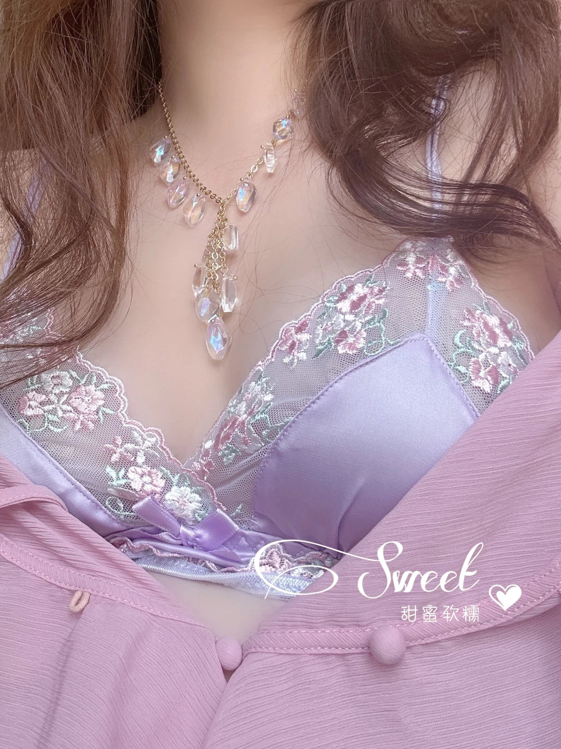 MOYISU Sweet Soft Milk French Pure Desire Girl Bra Set Triangle Cup No Underwire Underwear Small Breasts
