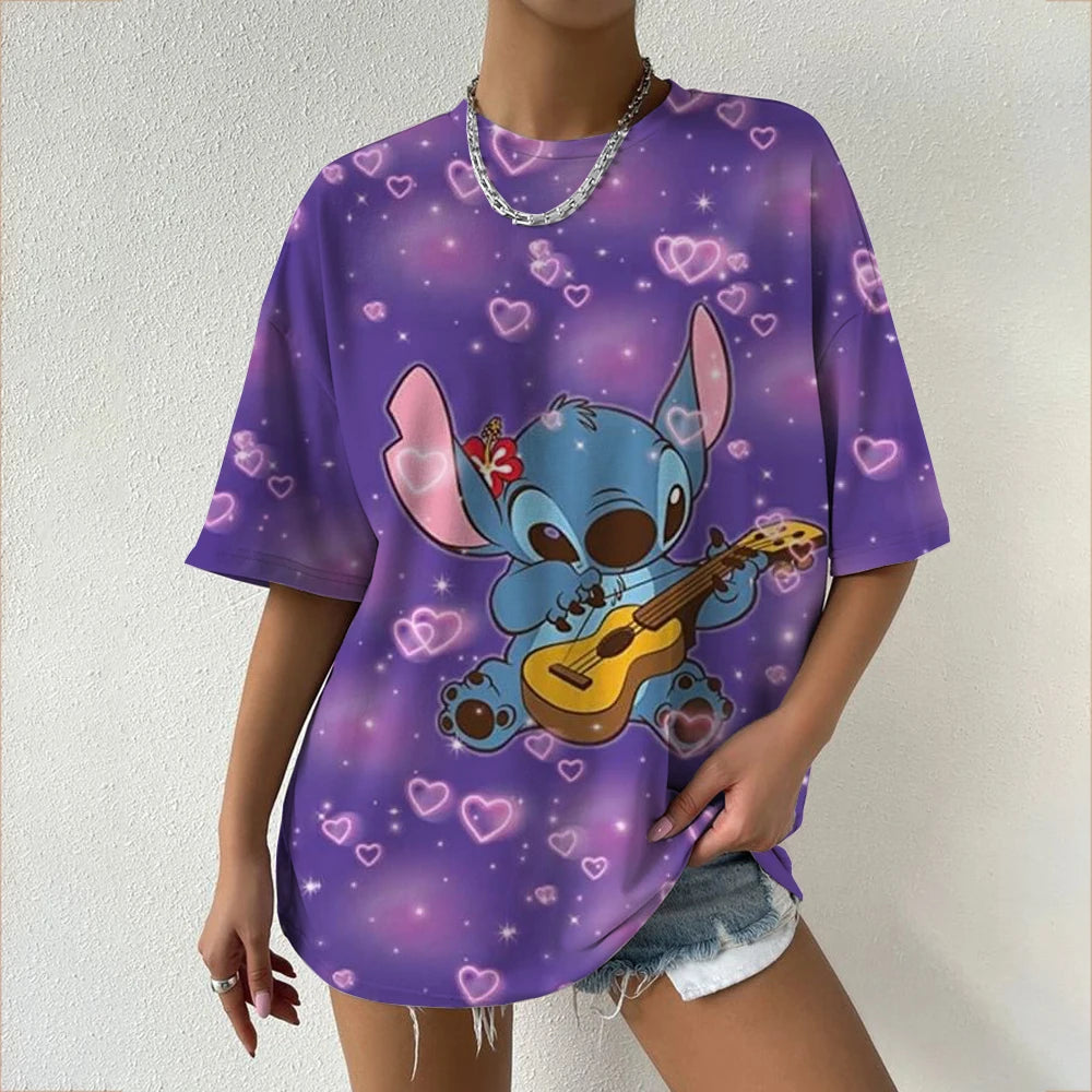 Stitch Oversized Cartoon T-Shirt – Casual Street Style