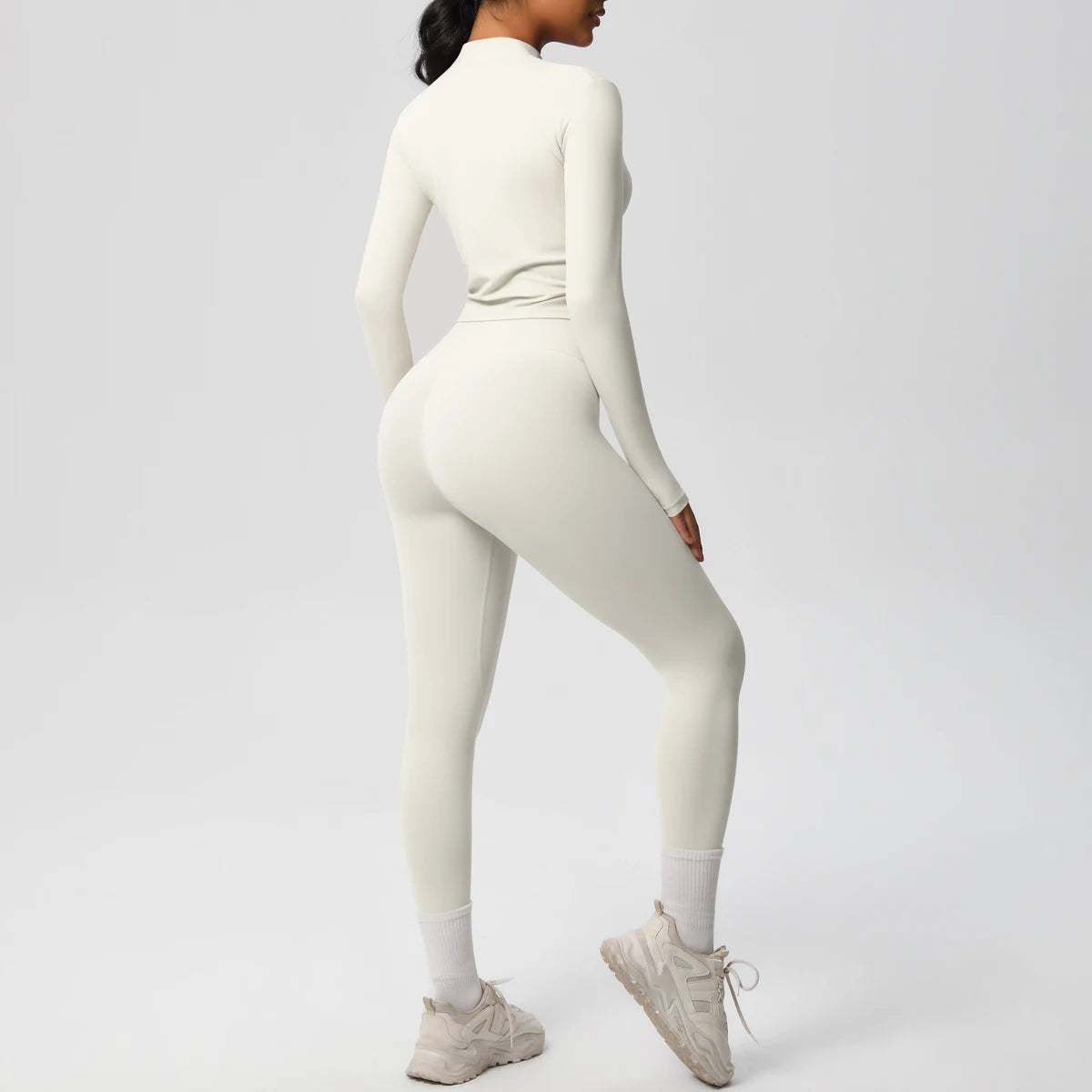 Hot Sale New Yoga Suit for Women Solid Color Yoga Zipper Long Sleeves Slim Casual Jacket Top Quick Drying Fitness Pants Gym Set