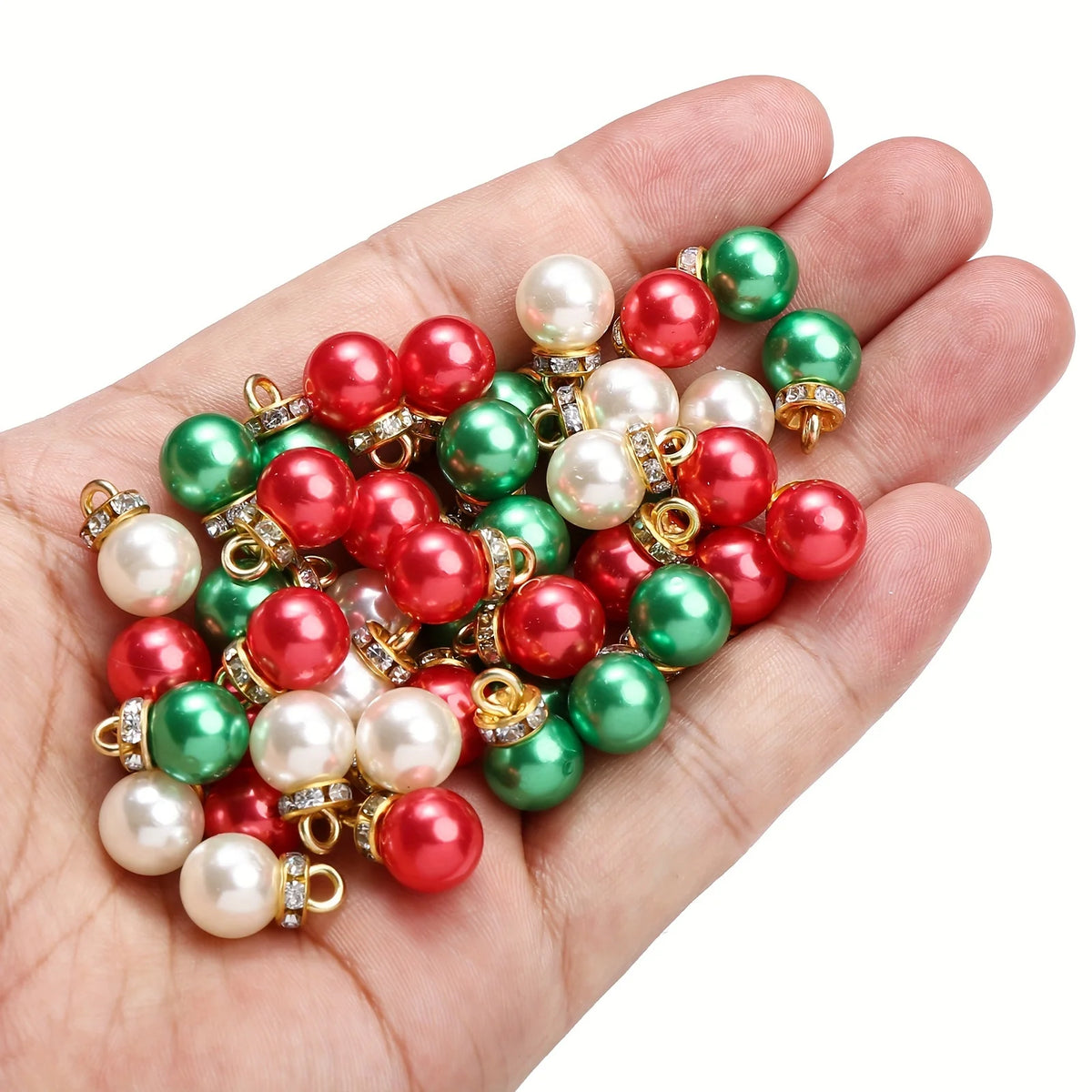 1/100pcs Imitation Pearl Pendants, Xmas Gift Accessotion Loose Beads, Craft Supplies for DIY Jewelry, Charms, and Decorations
