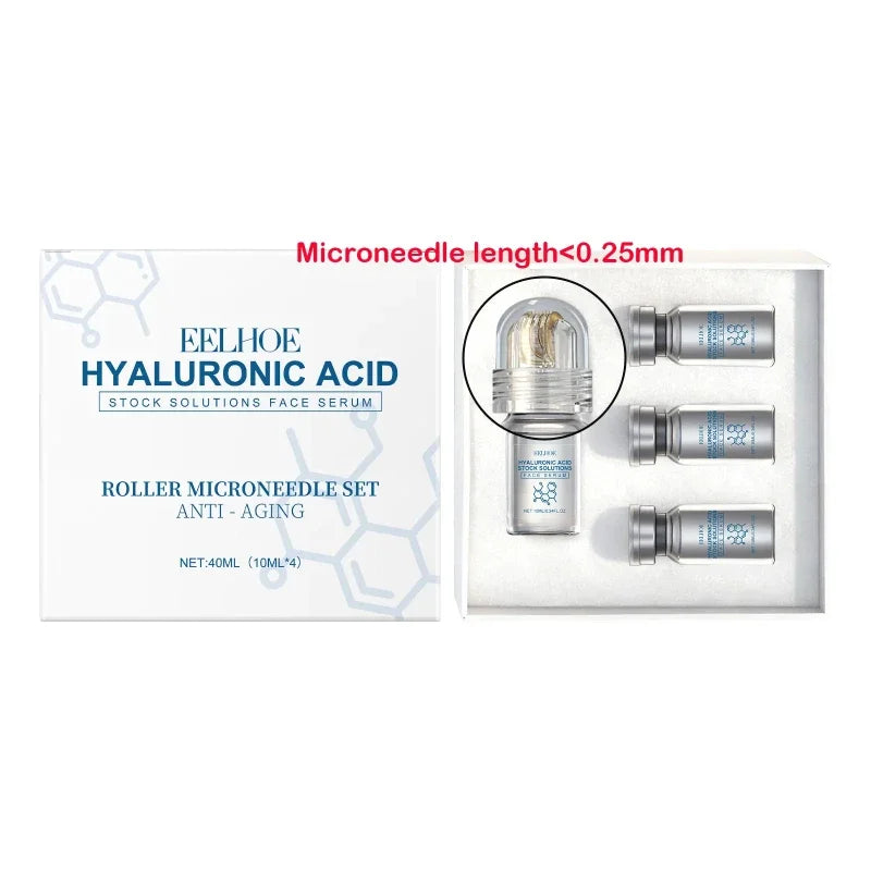 Deeply Hydrating Korean Facial Essence Set Hyaluronic Acid Microneedle Roller Skin Care Easily Absorbed Moisturizing Essence