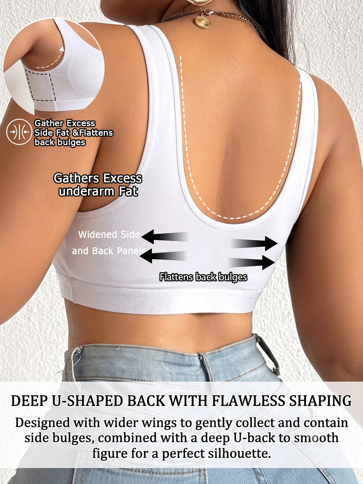 Full Cup Plus Size Women Bra Front Closure Wireless Unlined Thin Cup Gathering Brassiere Comfort Side Support Everyday Bra