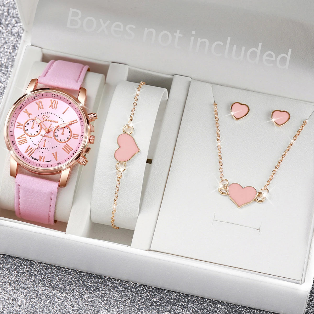 Women’s Fashion Quartz Watch & Jewelry Set – 5/6 PCS
