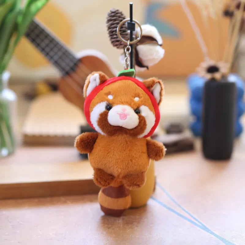 ZAKOL Cute Cartoon Little Raccoon Doll Keychain Red Panda Plush Toy Bag Backpack Pendant Decoration Gift for Girls Wholesale