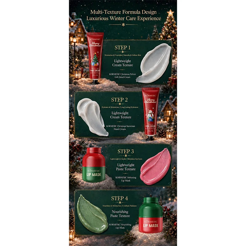 Vitamin E Avocado Moisturizing Hand Cream Christmas Hand Cream Sachet Set Hydrate Non‑greasy For Dry Skin Holiday Gift