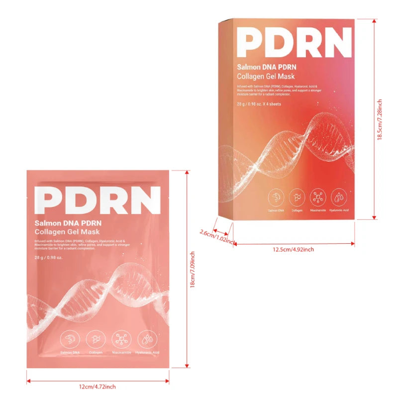 Salmon Dna PDRN Facial Mask Collagen Hydrating Moisturizing Hydrogel Mask Radiant Gentle Soothing Repair Daily Skincare