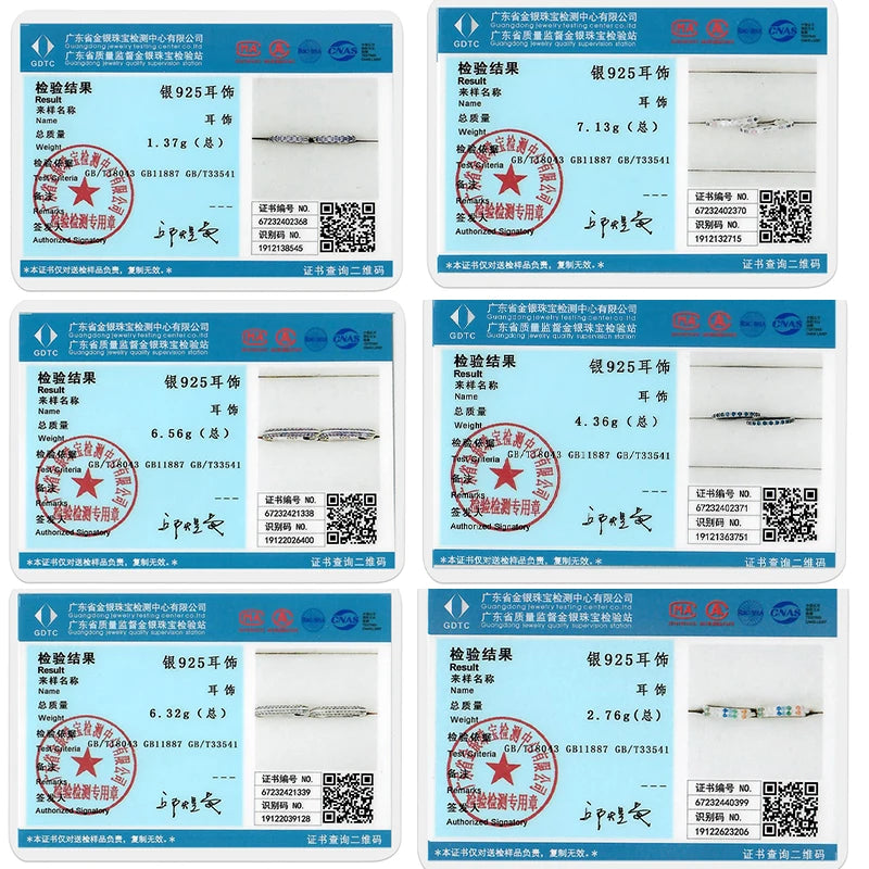 925 Sterling Silver Hoop Earrings with Zircon