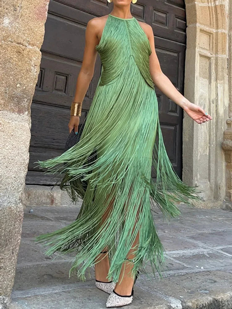 Luxe Tassel Backless Mini – Evening Chic 2026