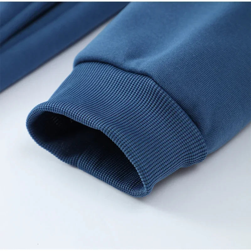 Solid Couple's Hooded Sweatshirt 2 Piece Set Casual Loose Sweatpants Suit Autumn Male Jogging Sweatshirt Trousers Outfits Suits