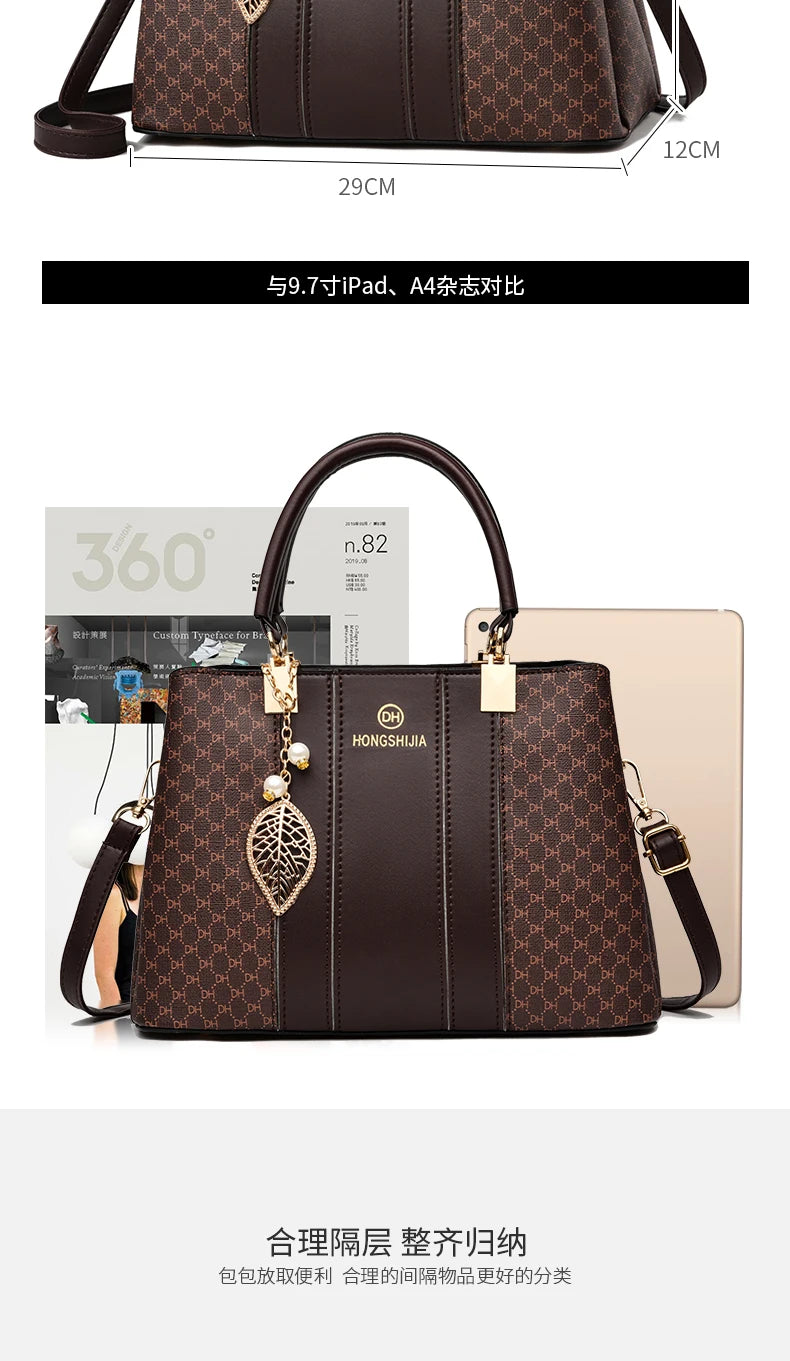 Elegant Women's Handbags High Quality Leather Totes Bag Female Top-Handle Sac Big Capacity Crossbody Shoulder Bag Hand Bag Bolsa