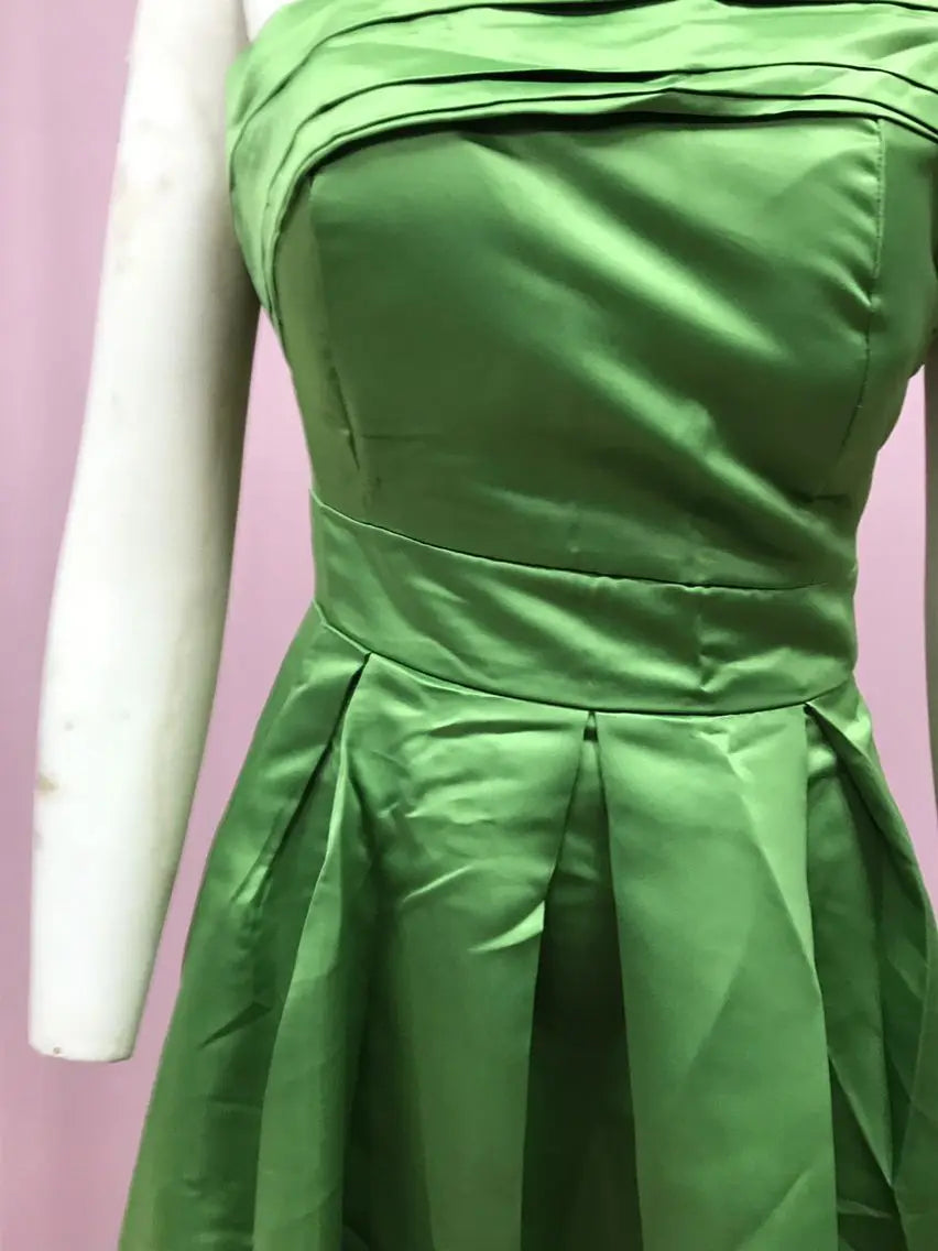 BKLD Solid Color Fashion One Shoulder Satin Dress Birthday Party Fluffy Dress 2026 Autumn Women Clothing Green Split Sexy Dress