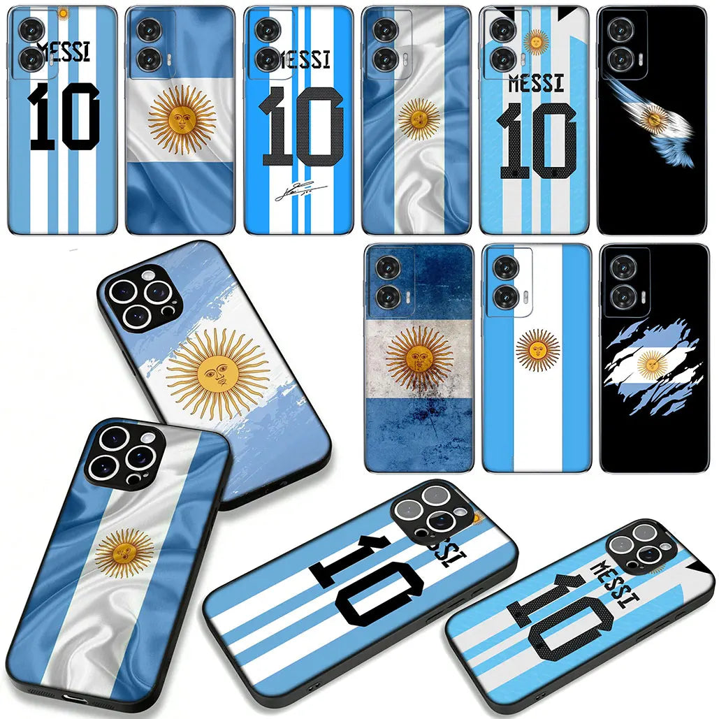 Argentina Flag Football iPhone Case - غطاء آيفون بتصميم علم الأرجنتين لكرة القدم