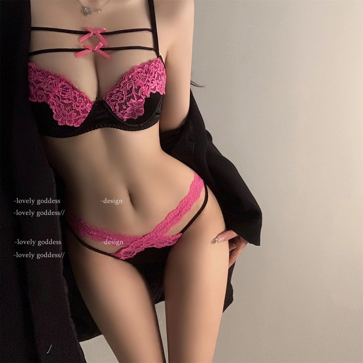 MOYISU JPN Style Sensual Lingerie Set Colour Block Bow Bralette Briefs Cute Seksi Bra Set Pure Allure Seamless Wear S-XL 32-38AB
