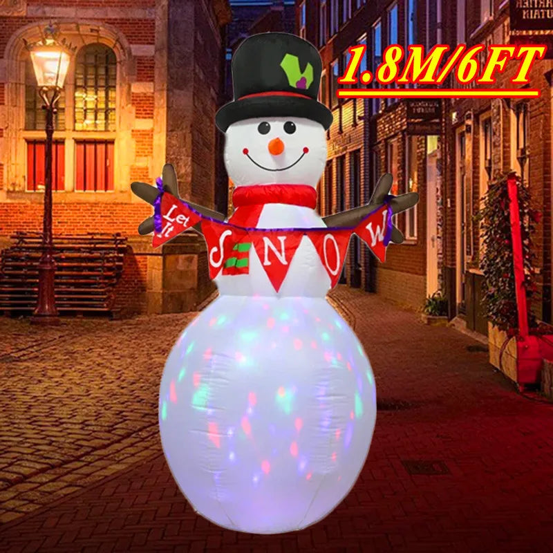 1PC Backpack Santa Claus Christmas Decoration Inflatable Toys 1.8M Inflatable Model Holiday Gift Indoor Outdoor Decor
