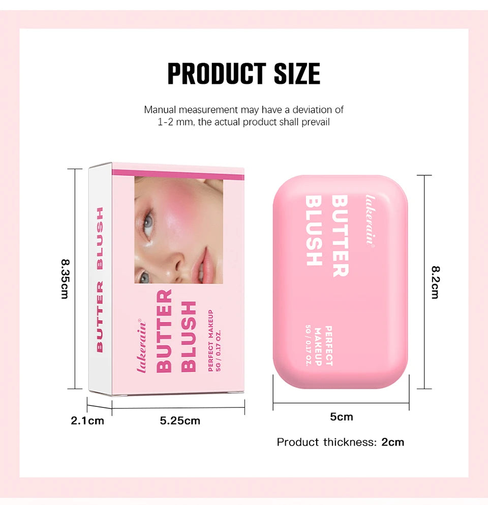 Makeup Powder Blush Waterproof And Sweat-proof High Pigment Long Lasting Pink Cream Blush Cosmetics Palette Powder Korean Makeup