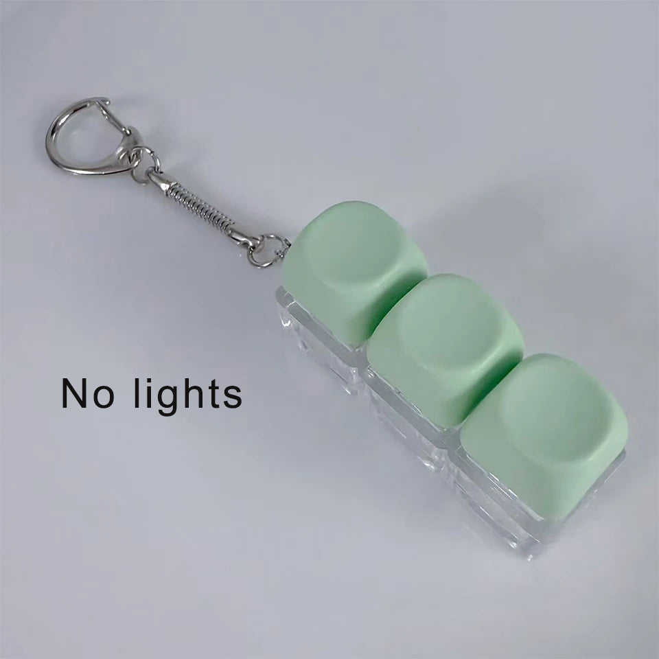ZAKOL New Macaron Color Interactive LED Button Keycap Fidget Keychain DIY Keyboard Decompression Toy Bag Charms Keychain