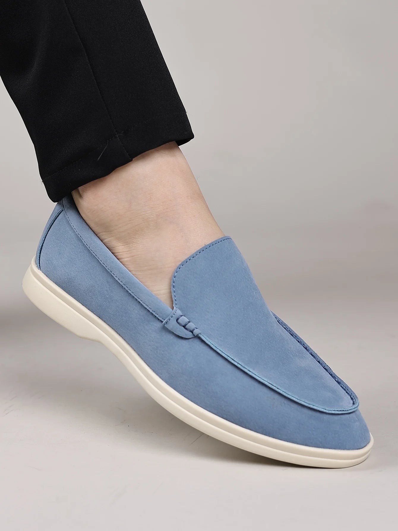 Men’s Leather Loafers 3205 – Square Toe Slip-On Casual Shoes