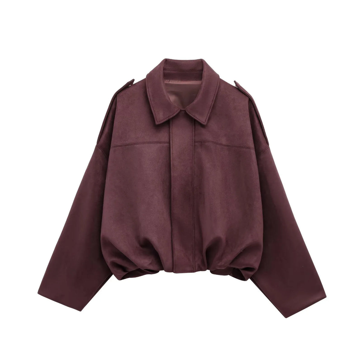 Vintage Suede Texture Bomber Jackets Women's Long Sleeve Loose Coats New Causal Autumn Winter Female Outerwear