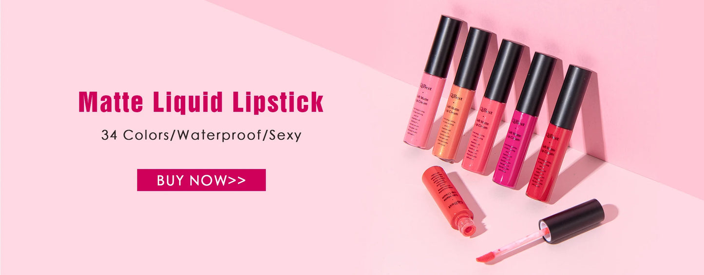 QIBEST Diamond Liquid Lipstick Moisturizing Long-Lasting Purple Sparkling Waterproof Lip Gloss Cosmetics Matte Glitter Lipstick