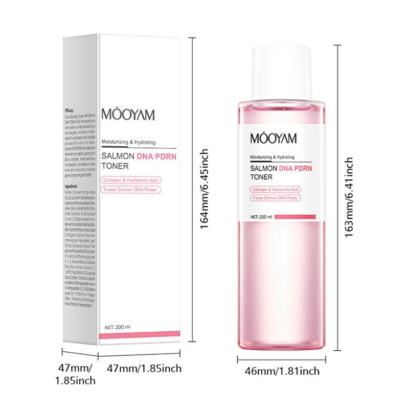 Salmon Pink PDRN Skincare Set Firming Soothing Massage Eye Cream Glow Moisturizing Toner Oil Control Cleansing Gel Facial Wash
