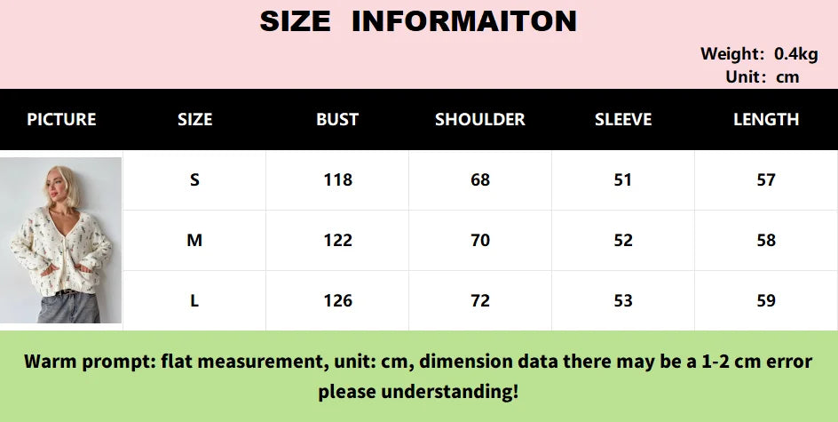 Womens' Elegant Knitted Print Cardigan Casual V Neck Floral Print Long Sleeve Coat Loose Front Sweater Autumn Winter Streetwear