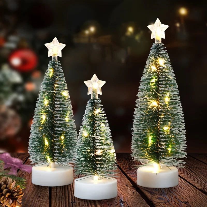 3pcs Large, Medium, And Small Christmas Trees, LED Wire Light Trees, Decorations, Scene Arrangement Additions, Holiday Lighting