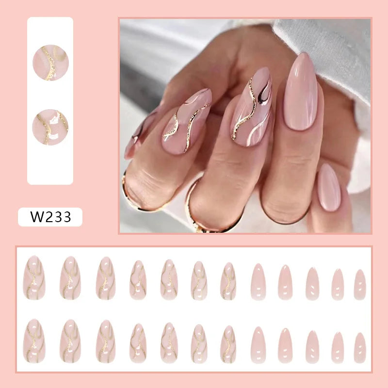 Leopard Print Pink Gradient Press-On Nails – 24PCS