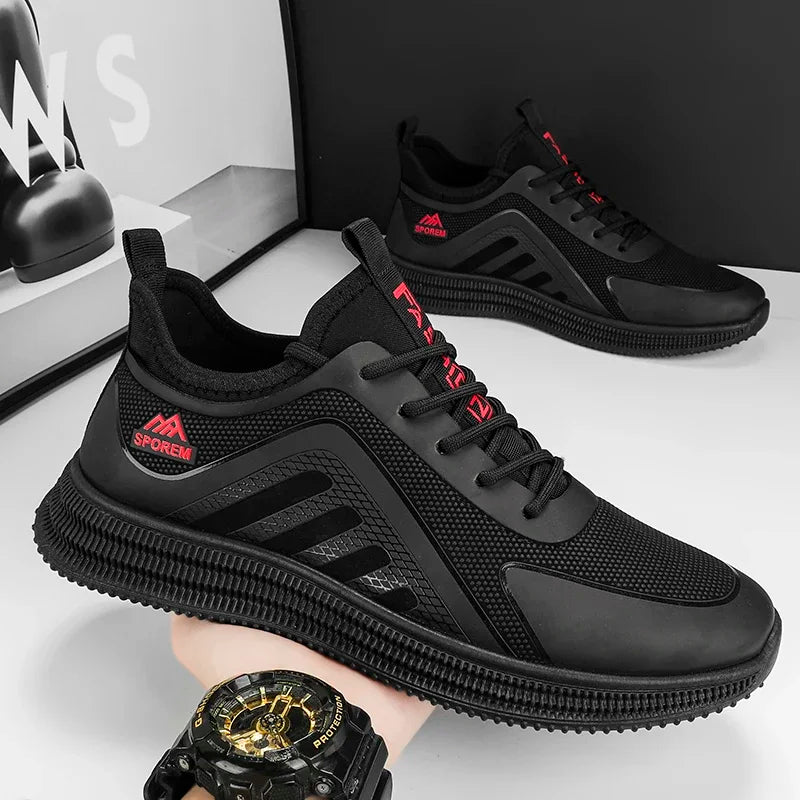 DUTRIEUX Men’s Casual Sneakers – PU Lace-Up Rubber Sole Shoes (C101-AB02)