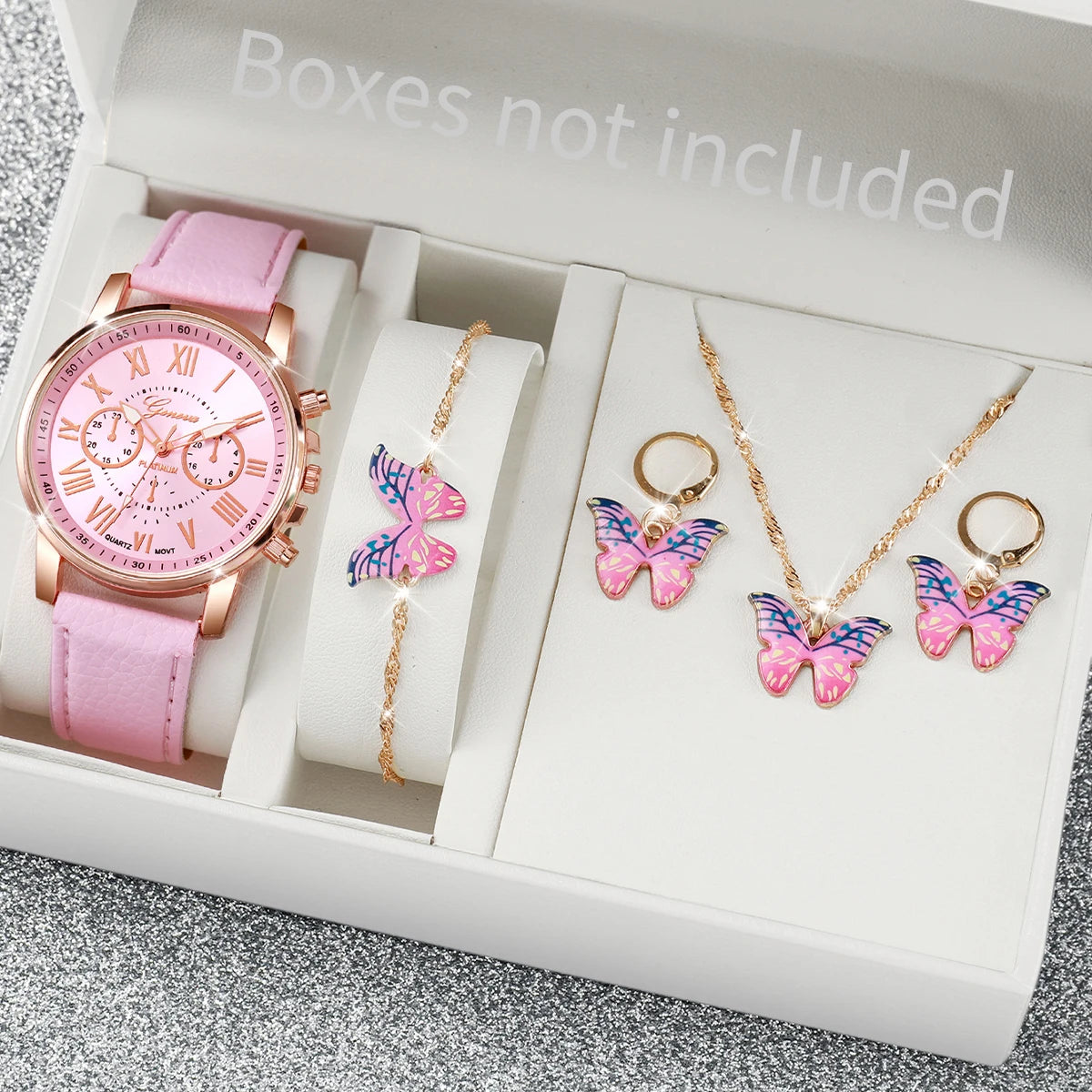 Women’s Fashion Quartz Watch & Jewelry Set – 5/6 PCS